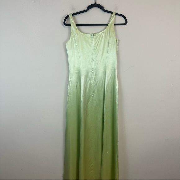 Jessica McClintock for Gunne Sax | Green Silky Y2K Maxi Gown Size 9/10 - Picture 5 of 10